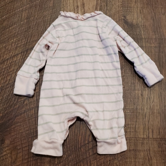 Gerber Modern Moments Cotton Baby Girl Footed Pajamas PJs Sleep Pink Ruffle NB - Picture 2 of 5